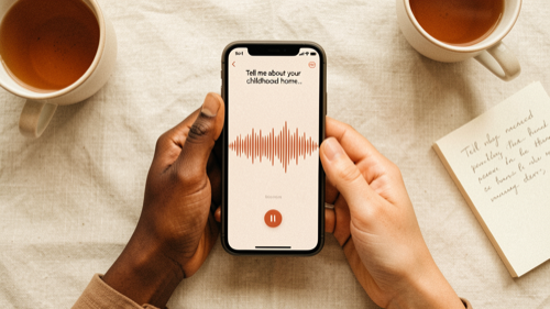 Phone showing interview interface